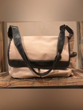 EDDIE BAUER Large Diaper Shoulder Bag (Adjustable Strap) - Brown/Beige